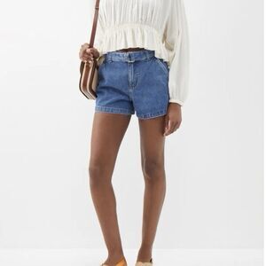 Frame Le Trouser D Ring Belted Denim Shorts Womens 29 NWT High Rise